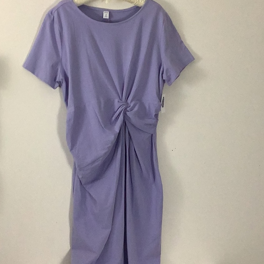 Old Navy Short Sleeve Lavender Knot Tee Shirt Style Cotton Dress Casual